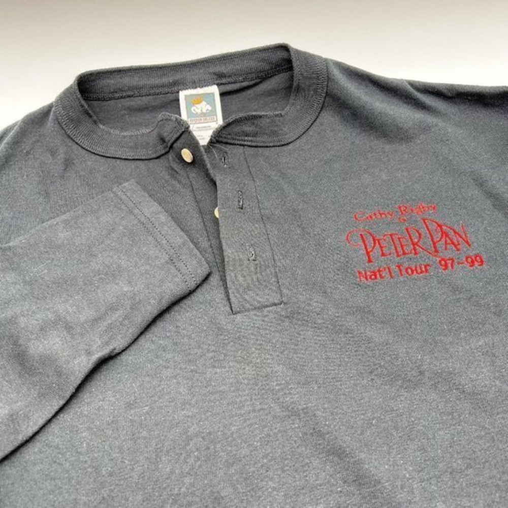 Broadway Peter Pan National Tour 97-99’ 3 Button Mens Shirt Long Sleeve Black XL